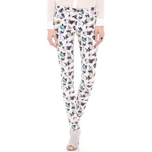 Club Monaco Floral and Buttfly Print Skinny Pants